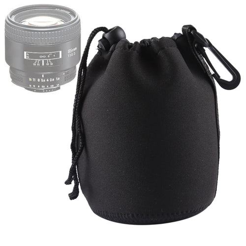 กระเป๋าใส่เลนส์กล้อง Neoprene SLR พร้อมคาราบิเนอร์ ขนาด: 10x14ซม, Size: 10x14cm