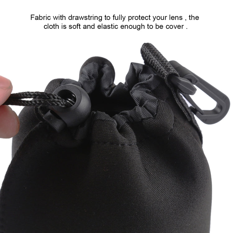 กระเป๋าใส่เลนส์กล้อง Neoprene SLR พร้อมคาราบิเนอร์ ขนาด: 10x14ซม, Size: 10x14cm