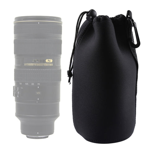 กระเป๋าใส่เลนส์กล้อง Neoprene SLR พร้อมคาราบิเนอร์ ขนาด: 10x22ซม, Size: 10x22cm