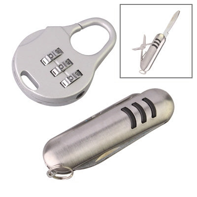 ล็อคแบบรวมขนาดเล็กแบบพกพา 3 หลัก / มีดเครื่องมือ, Combination Lock