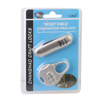ล็อคแบบรวมขนาดเล็กแบบพกพา 3 หลัก / มีดเครื่องมือ, Combination Lock