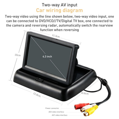 จอภาพติดรถยนต์แบบพับได้สี TFT-LCD ขนาด 4.3 นิ้ว ประเภท: PAL/NTSC, 4.3 inch, Type: PAL/NTSC