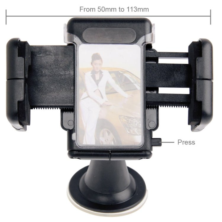 สำหรับ iPhone, Galaxy, Sony, Lenovo, HTC, Huawei และสมาร์ทโฟนอื่นๆ ที่มีความกว้าง: 5.1 ซม. - 10.5 ซม., Suction Cup Car Holder