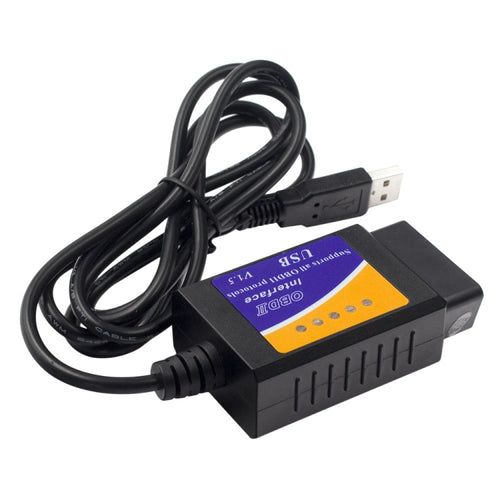 เครื่องมือวินิจฉัยรถยนต์ USB ELM327 OBDII สำหรับโน้ตบุ๊ก / พีซี, Car Diagnostics Tool