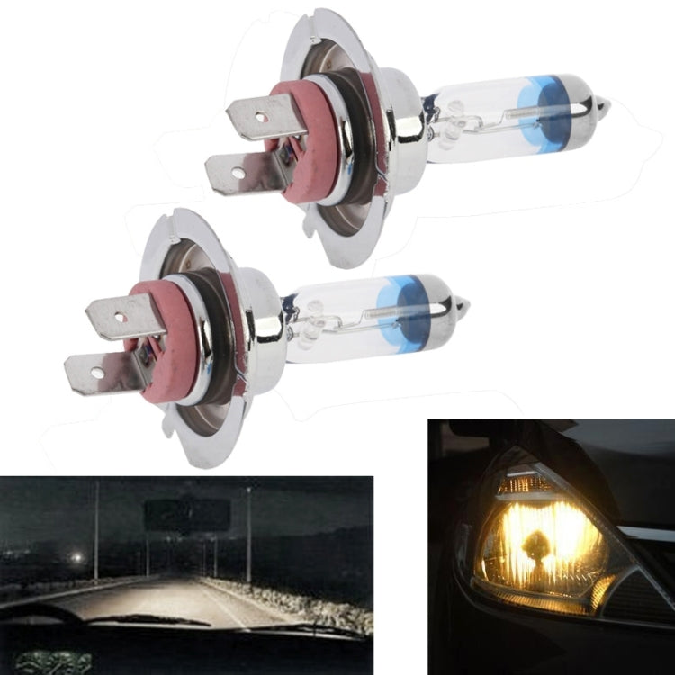 2 ชิ้น H7 12V / 55W / 4300K / 2100lm หลอดไฟหน้ารถยนต์ซีนอน, สีขาวนวล, H7