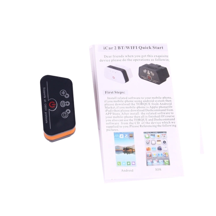 คุณภาพสูง Super Mini Vgate iCar2 ELM327 OBDII WiFi รถเครื่องมือสแกนเนอร์, รองรับ Android และ iOS, WiFi  Black