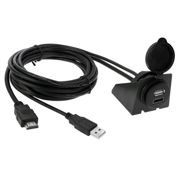 USB 2.0 และ HDMI (Type-A) สายต่อชายเป็นหญิง ความยาว: 2 ม, USB 2.0 & HDMI (Type-A) Male to Female