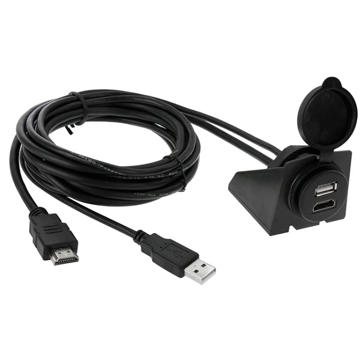 USB 2.0 และ HDMI (Type-A) สายต่อชายเป็นหญิง ความยาว: 2 ม, USB 2.0 & HDMI (Type-A) Male to Female