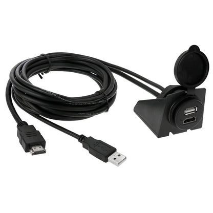 USB 2.0 และ HDMI (Type-A) สายต่อชายเป็นหญิง ความยาว: 2 ม, USB 2.0 & HDMI (Type-A) Male to Female