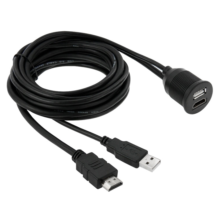 USB 2.0 และ HDMI (Type-A) สายต่อชายเป็นหญิง ความยาว: 2 ม, USB 2.0 & HDMI (Type-A) Male to Female