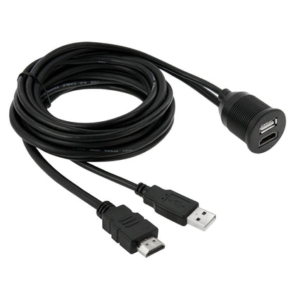 USB 2.0 และ HDMI (Type-A) สายต่อชายเป็นหญิง ความยาว: 2 ม, USB 2.0 & HDMI (Type-A) Male to Female