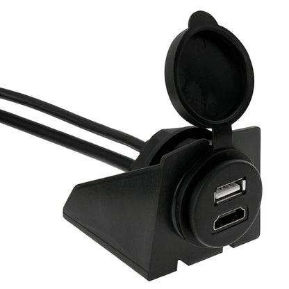 USB 2.0 และ HDMI (Type-A) สายต่อชายเป็นหญิง ความยาว: 2 ม, USB 2.0 & HDMI (Type-A) Male to Female