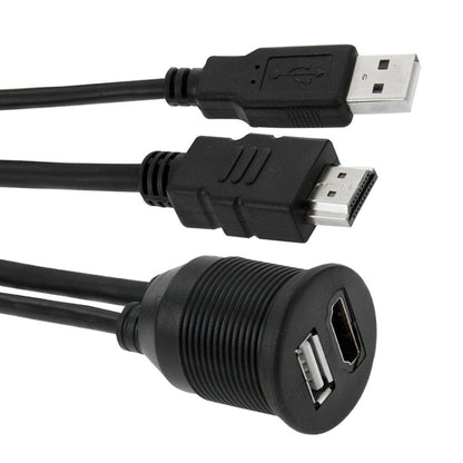 USB 2.0 และ HDMI (Type-A) สายต่อชายเป็นหญิง ความยาว: 2 ม, USB 2.0 & HDMI (Type-A) Male to Female