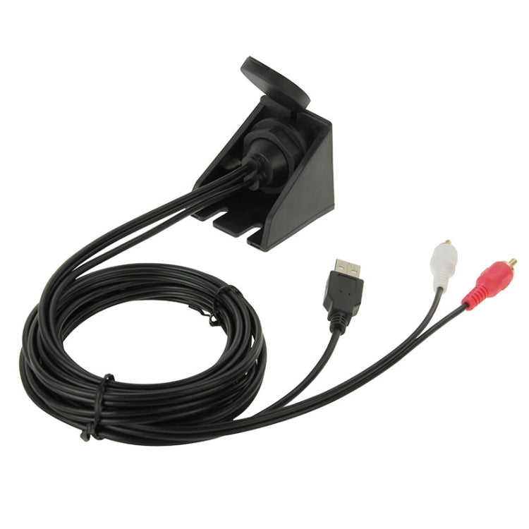 USB 2.0 และ 2 RCA ชายกับ USB 2.0 และสายอะแดปเตอร์หญิง 3.5 มม. พร้อม Car Flush Mount ความยาว: 2 ม., USB 2.0 & 2 RCA Male to USB 2.0 & 3.5mm Female
