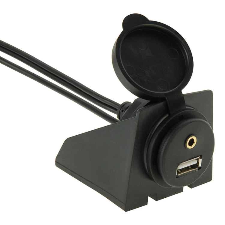 USB 2.0 และ 2 RCA ชายกับ USB 2.0 และสายอะแดปเตอร์หญิง 3.5 มม. พร้อม Car Flush Mount ความยาว: 2 ม., USB 2.0 & 2 RCA Male to USB 2.0 & 3.5mm Female