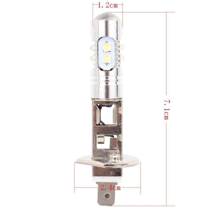H1 50W 600LM 5500K แสงสีขาว 10 SMD-2828-LEDs ไฟตัดหมอกรถยนต์, กระแสไฟคงที่, DC12-24V, H1