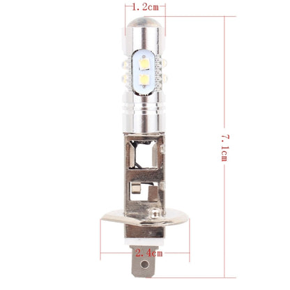 H1 50W 600LM 5500K แสงสีขาว 10 SMD-2828-LEDs ไฟตัดหมอกรถยนต์, กระแสไฟคงที่, DC12-24V, H1