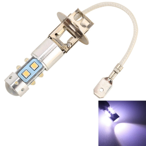 H3 50W 600LM 5500K แสงสีขาว 10 SMD-2828-LEDs ไฟตัดหมอกรถยนต์, กระแสไฟคงที่, DC12-24V, H3
