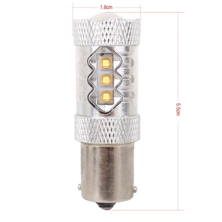1156/BA15S 80W 800LM 6500K แสงสีขาว 16-3535-LEDs ไฟสำรองรถยนต์, กระแสไฟคงที่, DC12-24V, 1156  80W