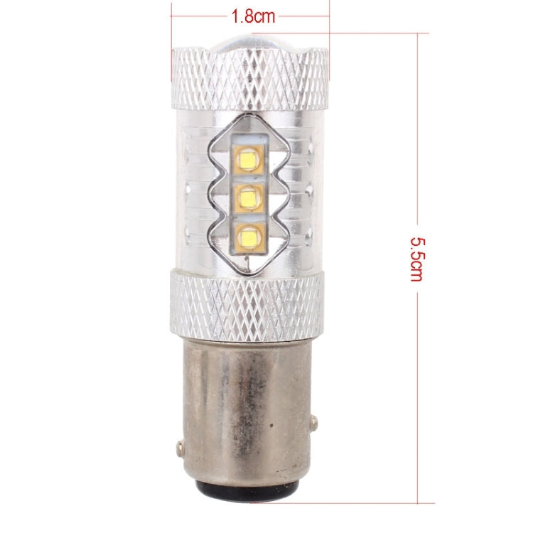 1157/BAY15D 80W 800LM 6500K แสงสีขาว 16-3535-LEDs ไฟเบรกรถยนต์, กระแสไฟคงที่, DC12-24V, 1157  80W