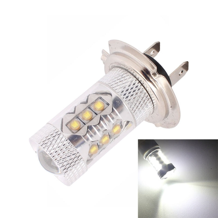 H7 80W 800LM 6500K แสงสีขาว 16-3535-LEDs ไฟตัดหมอกรถยนต์, กระแสไฟคงที่, DC12-24V, H7