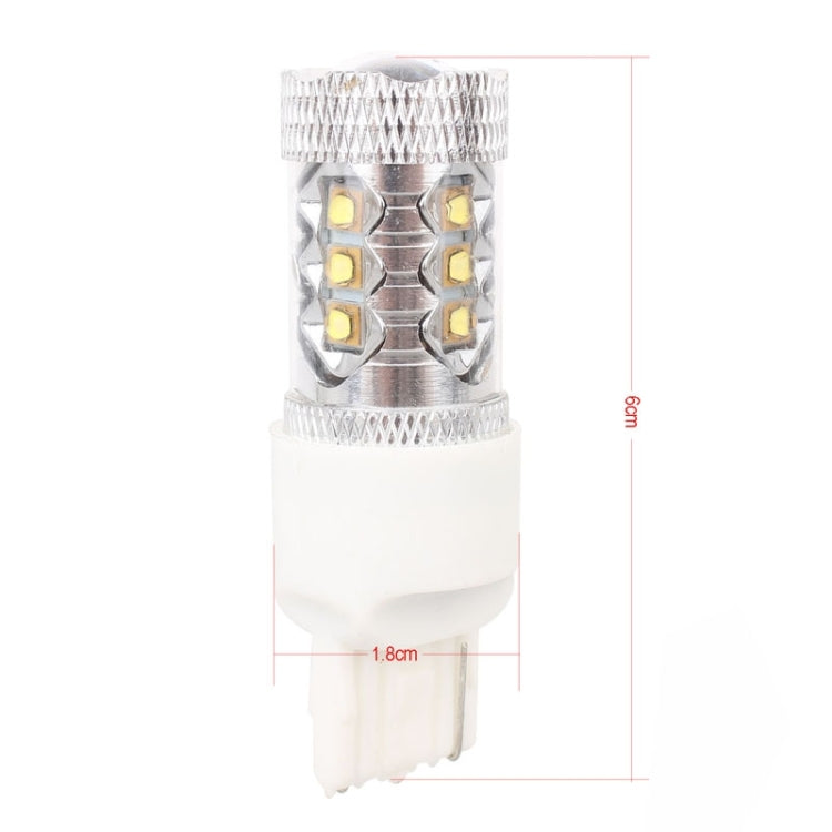 T20/7440 สายเดี่ยว 80W 800LM 6500K แสงสีขาว 16-3535-LEDs ไฟตัดหมอกรถยนต์ กระแสไฟคงที่ DC12-24V, T20