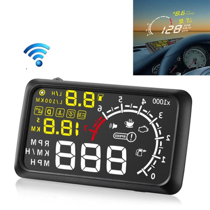 X3 บลูทูธ 5.5 นิ้วรถยนต์ OBDII / EUOBD HUD ติดตั้งบนรถ Head Up Display ระบบรักษาความปลอดภัย, รองรับความเร็วและการใช้เชื้อเพลิง, ปลุก Overspeed, อุณหภูมิของน้ำ ฯลฯ, X3 5.5 inch