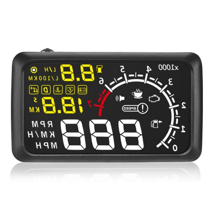 X3 บลูทูธ 5.5 นิ้วรถยนต์ OBDII / EUOBD HUD ติดตั้งบนรถ Head Up Display ระบบรักษาความปลอดภัย, รองรับความเร็วและการใช้เชื้อเพลิง, ปลุก Overspeed, อุณหภูมิของน้ำ ฯลฯ, X3 5.5 inch