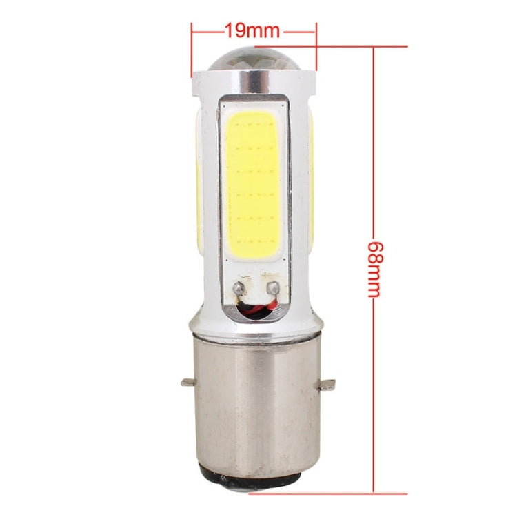 BA20D 1250LM 20W + 5W 5 x COB ไฟ LED สีขาวรถจักรยานยนต์ไฟเบรคหลอดไฟ DC 12V, 20W + 5W 1250LM