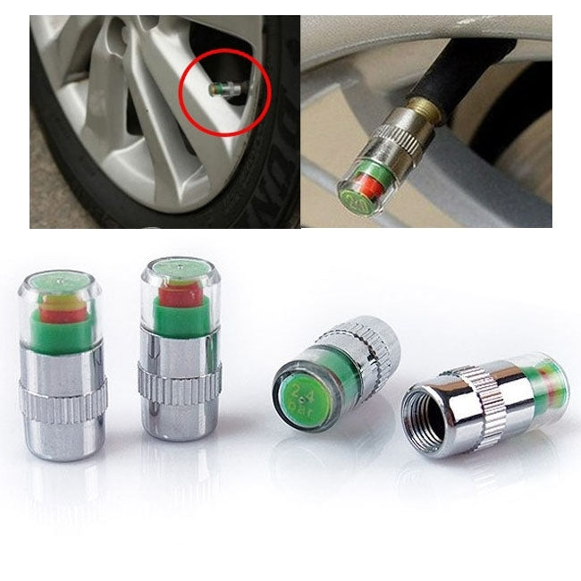 4 ชิ้น 2.4 บาร์ฝาเกลียวตรวจจับแรงดันลมยาง, Tire Pressure Detection Screw Cap