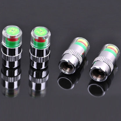 4 ชิ้น 2.4 บาร์ฝาเกลียวตรวจจับแรงดันลมยาง, Tire Pressure Detection Screw Cap