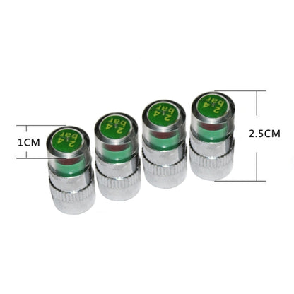 4 ชิ้น 2.4 บาร์ฝาเกลียวตรวจจับแรงดันลมยาง, Tire Pressure Detection Screw Cap