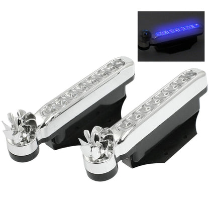 2 ชิ้น 8 หลอด LED พลังงานลมตกแต่งไฟรถยนต์, Blue LED, White LED