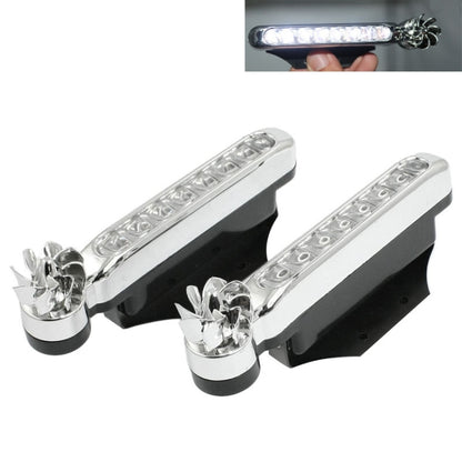 2 ชิ้น 8 หลอด LED พลังงานลมตกแต่งไฟรถยนต์, Blue LED, White LED