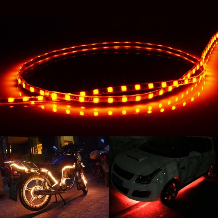 5 ชิ้นตามปกติสไตล์ 45 LED 3528 SMD กันน้ำรถยืดหยุ่นแถบแสงสำหรับตกแต่งรถยนต์, DC 12V, ความยาว: 45 ซม., 45cm+Dark Blue, 45cm+Green, 45cm+Ice blue, 45cm+Pink, 45cm+Red, 45cm+White, 45cm+Yellow