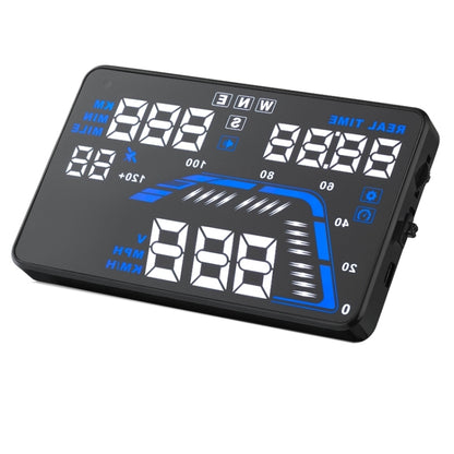 Q7 5.5 นิ้วรถ GPS HUD ระบบรักษาความปลอดภัยจอแสดงผล Head Up ที่ติดตั้งในยานพาหนะ, รองรับความเร็ว & เรียลไทม์ & ระดับความสูง & ปลุกความเร็วเกิน & หมายเลขดาวเทียม ฯลฯ, Q7
