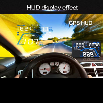 Q7 5.5 นิ้วรถ GPS HUD ระบบรักษาความปลอดภัยจอแสดงผล Head Up ที่ติดตั้งในยานพาหนะ, รองรับความเร็ว & เรียลไทม์ & ระดับความสูง & ปลุกความเร็วเกิน & หมายเลขดาวเทียม ฯลฯ, Q7