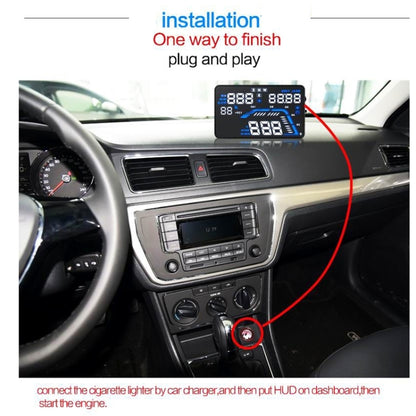 Q7 5.5 นิ้วรถ GPS HUD ระบบรักษาความปลอดภัยจอแสดงผล Head Up ที่ติดตั้งในยานพาหนะ, รองรับความเร็ว & เรียลไทม์ & ระดับความสูง & ปลุกความเร็วเกิน & หมายเลขดาวเทียม ฯลฯ, Q7