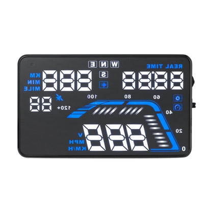 Q7 5.5 นิ้วรถ GPS HUD ระบบรักษาความปลอดภัยจอแสดงผล Head Up ที่ติดตั้งในยานพาหนะ, รองรับความเร็ว & เรียลไทม์ & ระดับความสูง & ปลุกความเร็วเกิน & หมายเลขดาวเทียม ฯลฯ, Q7