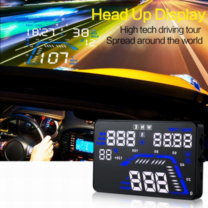 Q7 5.5 นิ้วรถ GPS HUD ระบบรักษาความปลอดภัยจอแสดงผล Head Up ที่ติดตั้งในยานพาหนะ, รองรับความเร็ว & เรียลไทม์ & ระดับความสูง & ปลุกความเร็วเกิน & หมายเลขดาวเทียม ฯลฯ, Q7