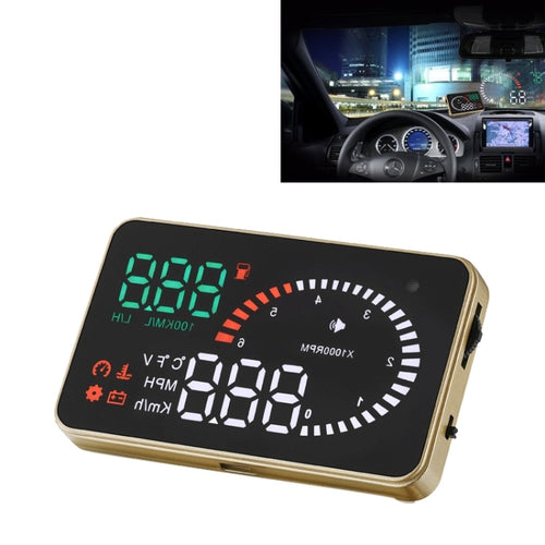 X6 3.5 นิ้วรถยนต์ OBDII / EUOBD HUD ติดตั้งบนรถ Head Up Display ระบบรักษาความปลอดภัย, รองรับความเร็วและอุณหภูมิของน้ำ & สัญญาณเตือนความเร็ว & การใช้เชื้อเพลิง & แรงดันแบตเตอรี่ ฯลฯ, X6