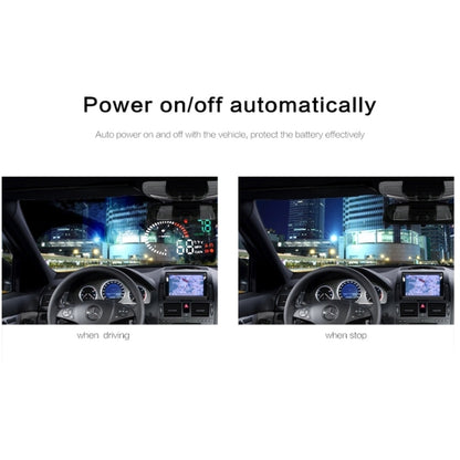 X6 3.5 นิ้วรถยนต์ OBDII / EUOBD HUD ติดตั้งบนรถ Head Up Display ระบบรักษาความปลอดภัย, รองรับความเร็วและอุณหภูมิของน้ำ & สัญญาณเตือนความเร็ว & การใช้เชื้อเพลิง & แรงดันแบตเตอรี่ ฯลฯ, X6