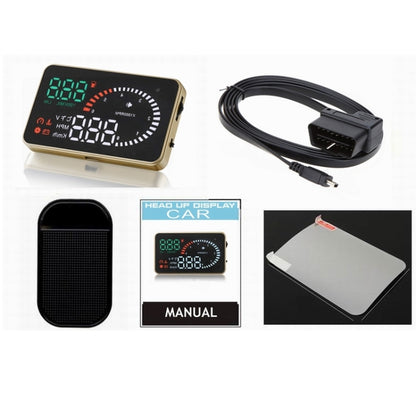X6 3.5 นิ้วรถยนต์ OBDII / EUOBD HUD ติดตั้งบนรถ Head Up Display ระบบรักษาความปลอดภัย, รองรับความเร็วและอุณหภูมิของน้ำ & สัญญาณเตือนความเร็ว & การใช้เชื้อเพลิง & แรงดันแบตเตอรี่ ฯลฯ, X6