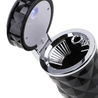 ที่เขี่ยบุหรี่รถยนต์ Diamond Facets พร้อมไฟ LED, with LED Light(Black), with LED Light(White)