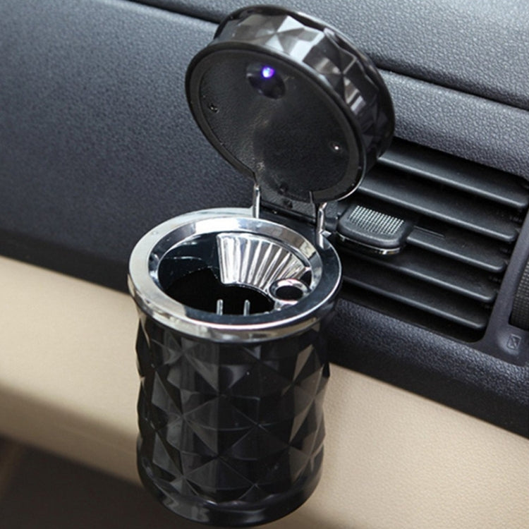 ที่เขี่ยบุหรี่รถยนต์ Diamond Facets พร้อมไฟ LED, with LED Light(Black), with LED Light(White)