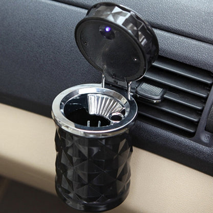 ที่เขี่ยบุหรี่รถยนต์ Diamond Facets พร้อมไฟ LED, with LED Light(Black), with LED Light(White)
