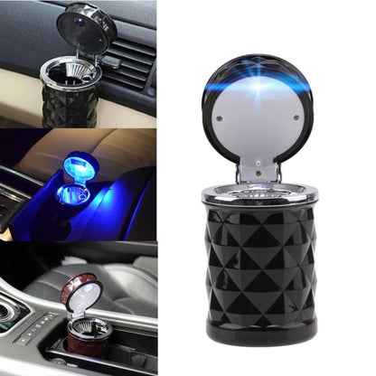 ที่เขี่ยบุหรี่รถยนต์ Diamond Facets พร้อมไฟ LED, with LED Light(Black), with LED Light(White)