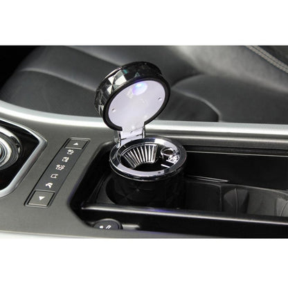 ที่เขี่ยบุหรี่รถยนต์ Diamond Facets พร้อมไฟ LED, with LED Light(Black), with LED Light(White)