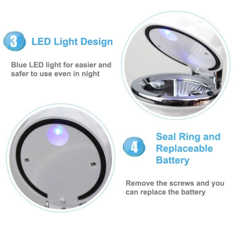 ที่เขี่ยบุหรี่รถยนต์ Diamond Facets พร้อมไฟ LED, with LED Light(Black), with LED Light(White)