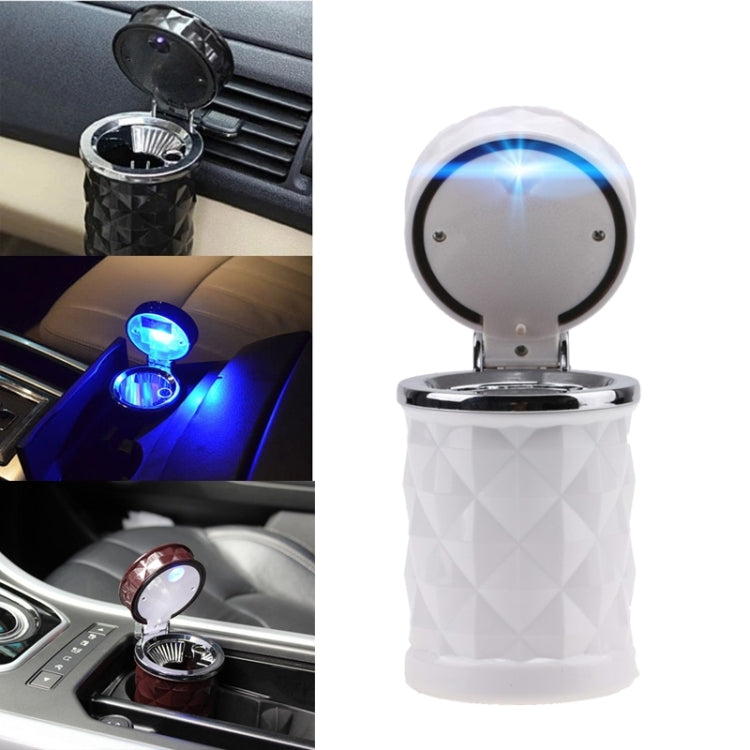 ที่เขี่ยบุหรี่รถยนต์ Diamond Facets พร้อมไฟ LED, with LED Light(Black), with LED Light(White)